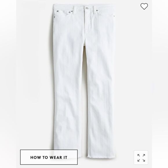 J. Crew 10" demi-boot crop jean in white wash - Picture 1 of 7